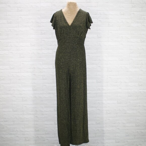 Altar'd State Pants - ALTAR'D STATE Jumpsuit Metallic Sexy Formal Stretch One Piece Black Gold Large